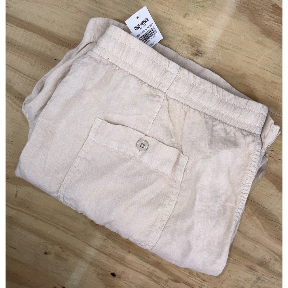 New Todd Snyder 100% Linen 7" Sand Dollar Drawstring Beach Shorts Men's XL